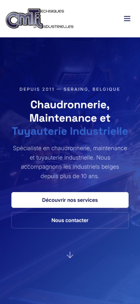 Aperçu mobile de la vitrine CMTi réalisée par TNAgency